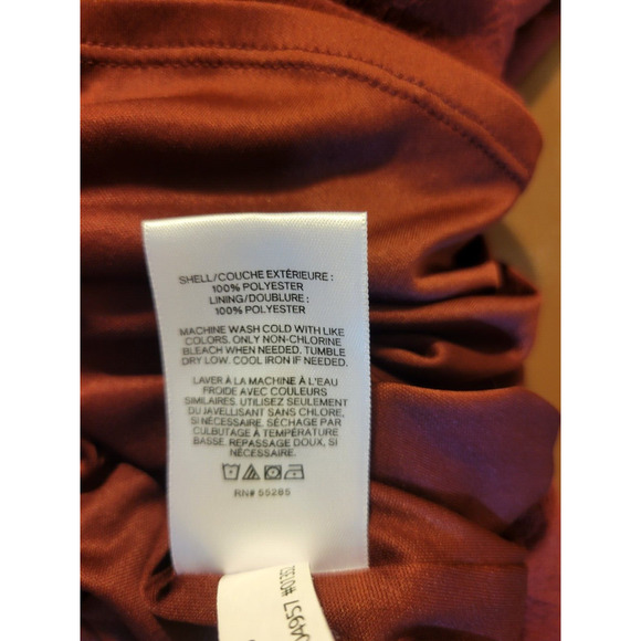 Express Burgundy 100% Polyester Puff Sleeve Sheath Dress Women's Size XL - Picture 9 of 10